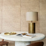 Arte Essentials les naturels Le raphia tisse behang in kleur Wine (26748) - Interieur impressie