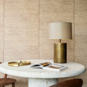 Arte Essentials les naturels Le raphia tisse behang in kleur Wine (26748) - Interieur impressie