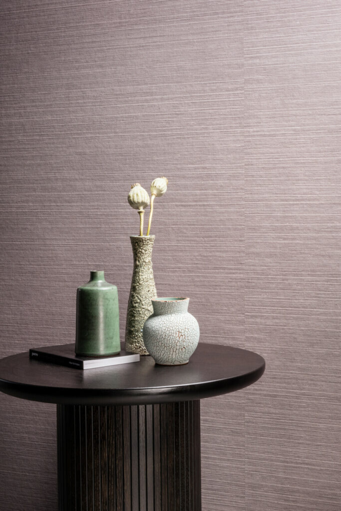 Arte Essentials les naturels Le sisal behang in kleur Mauve (26708) - Interieur impressie