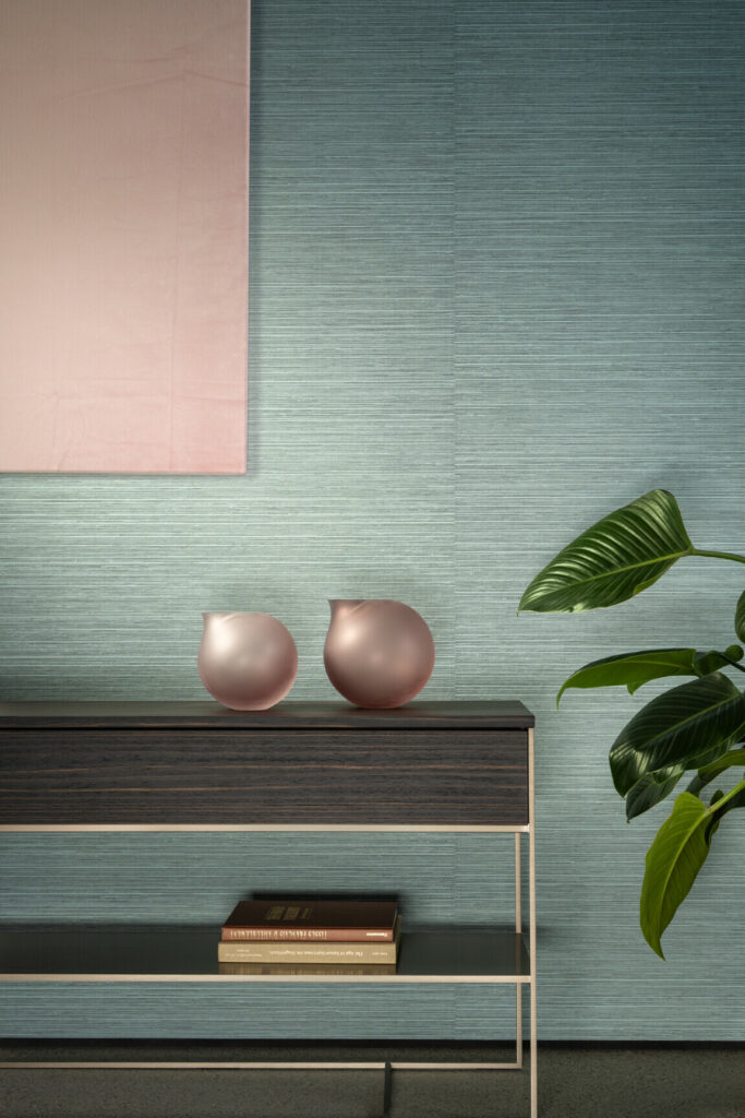 Arte Essentials les naturels Le sisal behang in kleur Blue Horizon (26710) - Interieur impressie