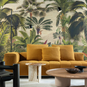 Arte Essentials les naturels Reverie tropicale behang in kleur Jungle Green (26770) - Interieur impressie