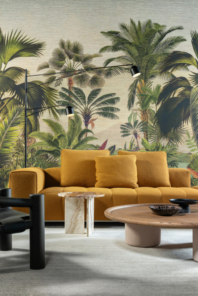 Arte Essentials les naturels Reverie tropicale behang in kleur Jungle Green (26770) - Interieur impressie