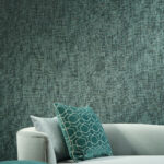 Arte Essentials palette Boucle behang in kleur Deep Teal (73020A) - Interieur impressie