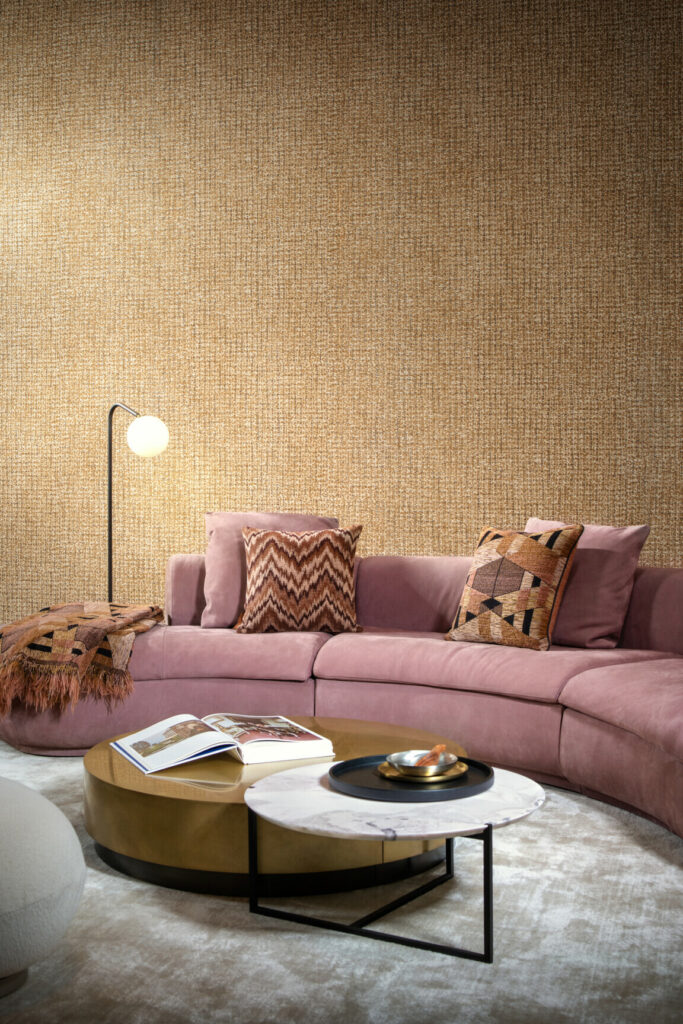 Arte Essentials palette Cashmere behang in kleur Tan (73061A) - Interieur impressie