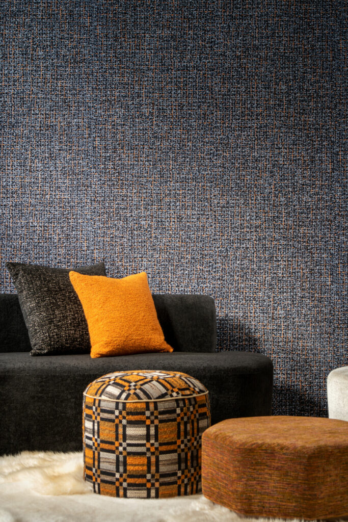 Arte Essentials palette Cashmere behang in kleur Cobalt (73063A) - Interieur impressie