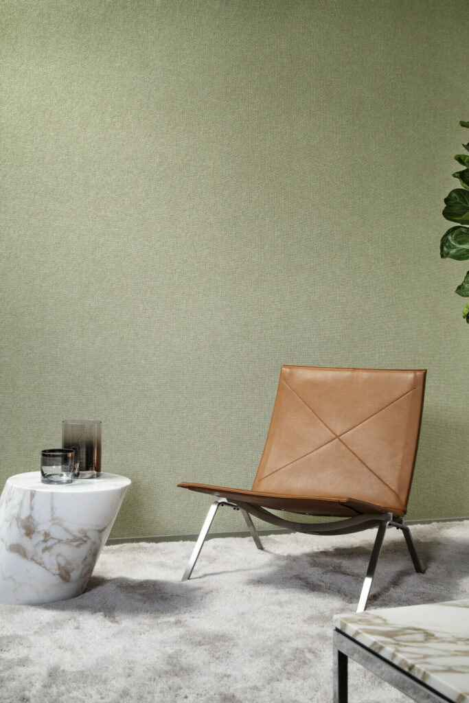 Arte Essentials palette Chanderi behang in kleur Pistachio (91511C) - Interieur impressie