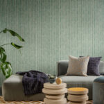 Arte Essentials palette Serge behang in kleur Malachite (73041A) - Interieur impressie