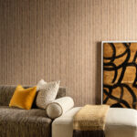Arte Essentials palette Serge behang in kleur Mocha (73044A) - Interieur impressie