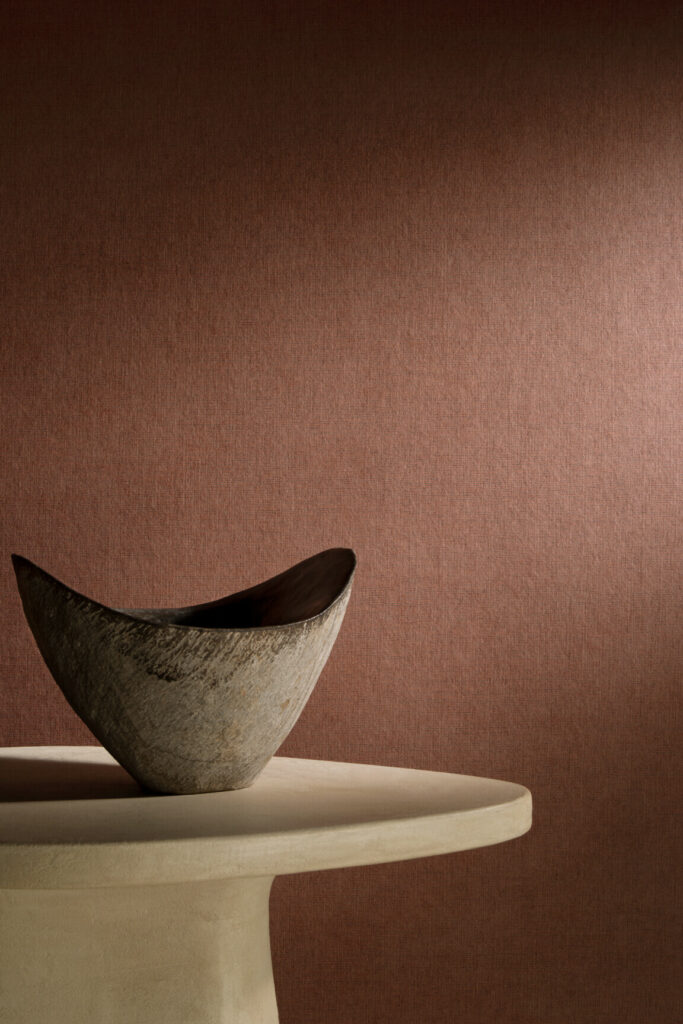 Arte Essentials palette Tulle behang in kleur Brick (73091B) - Interieur impressie