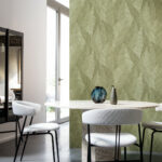 Arte Essentials tangram Bounty behang in kleur Olive (24020) - Interieur impressie
