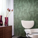 Arte Essentials tangram Caprice behang in kleur Lagoon (24001) - Interieur impressie