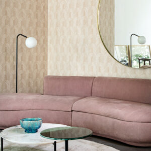 Arte Essentials tangram Dome behang in kleur Blush (24063) - Interieur impressie