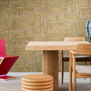 Arte Essentials tangram Intarsio behang in kleur Malt (24040) - Interieur impressie