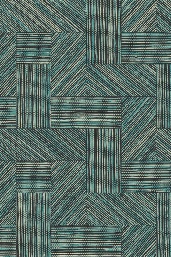 Arte Essentials tangram Intarsio behang in kleur Ocean (24041) - Product close-up