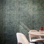 Arte Essentials tangram Intarsio behang in kleur Ocean (24041) - Interieur impressie
