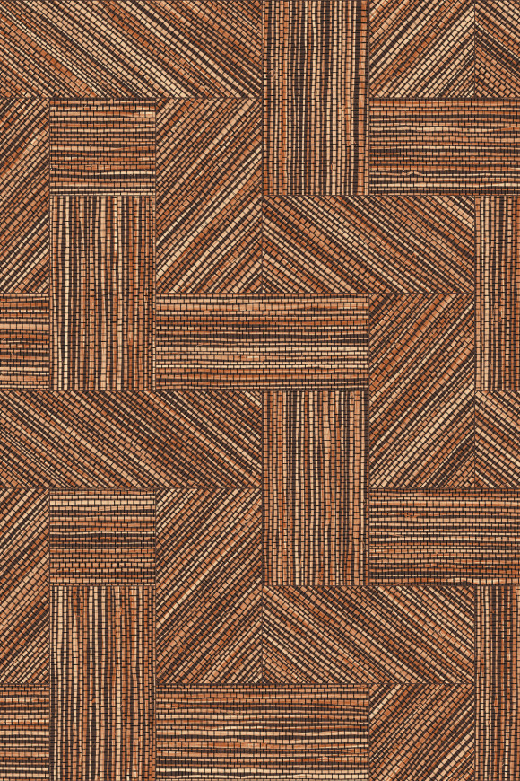 Arte Essentials-tangram Intarsio behang in kleur Burnt Sienna (24042) - Product close-up