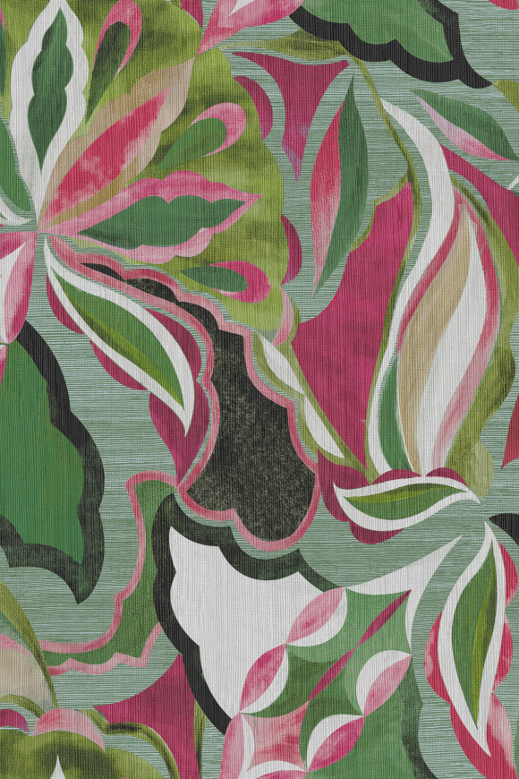 Arte Essentials tangram Myriad behang in kleur Pistachio Pink (24101) - Product close-up