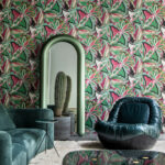 Arte Essentials tangram Myriad behang in kleur Pistachio Pink (24101) - Interieur impressie