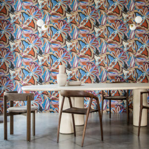 Arte Essentials tangram Myriad behang in kleur Indigo Myth (24102) - Interieur impressie