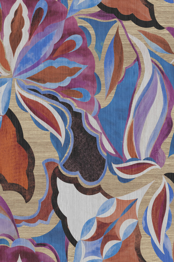 Arte Essentials tangram Myriad behang in kleur Indigo Myth (24102) - Product close-up