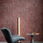 Arte Essentials tangram Splice behang in kleur Rhubarb (24080) - Interieur impressie