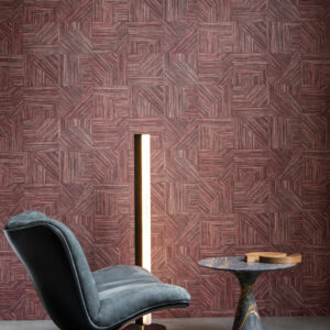 Arte Essentials tangram Splice behang in kleur Rhubarb (24080) - Interieur impressie