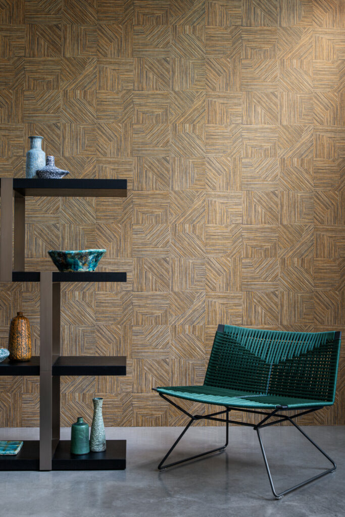 Arte Essentials tangram Splice behang in kleur Malt (24081) - Interieur impressie