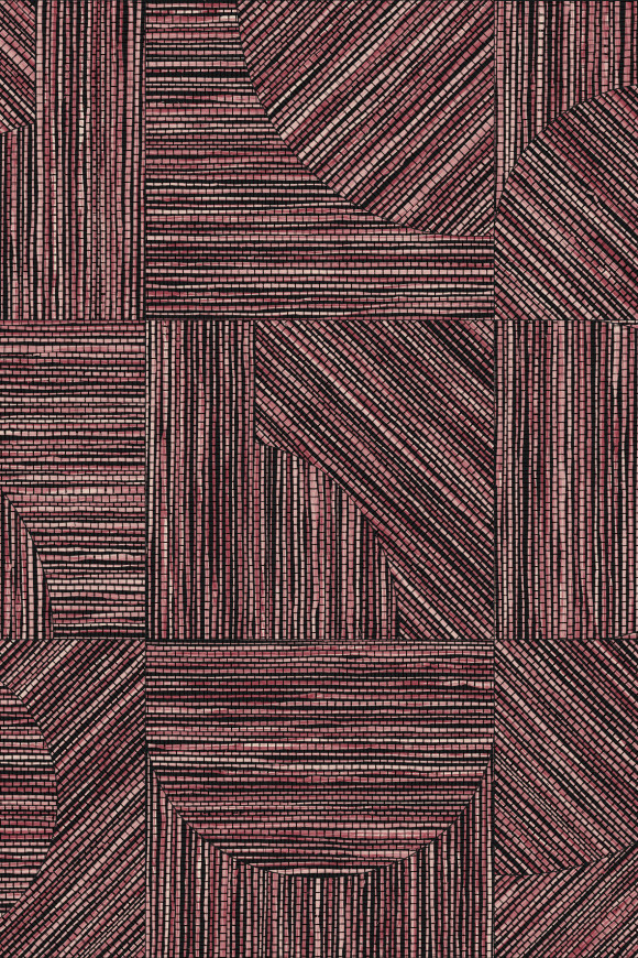 Arte Essentials tangram Splice behang in kleur Rhubarb (24080) - Product close-up