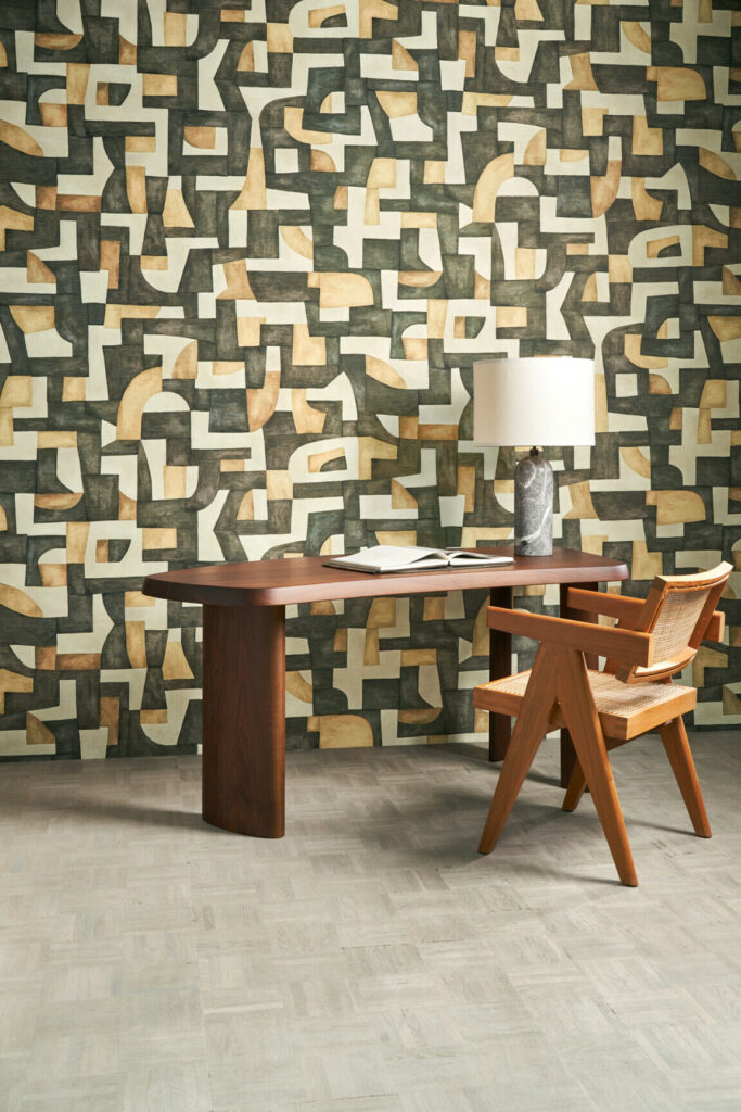 Arte Essentials totem Ecoline behang in kleur Sandstone (18902) - Interieur impressie