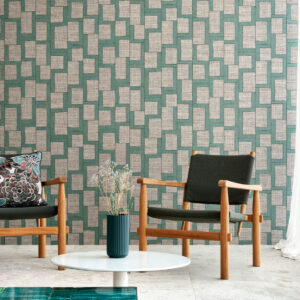 Arte Essentials totem Esparto africano behang in kleur Myrtle Grey (18940) - Interieur impressie