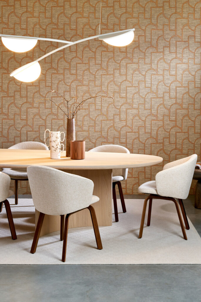 Arte Essentials totem Esparto iberico behang in kleur Ginger (18910) - Interieur impressie