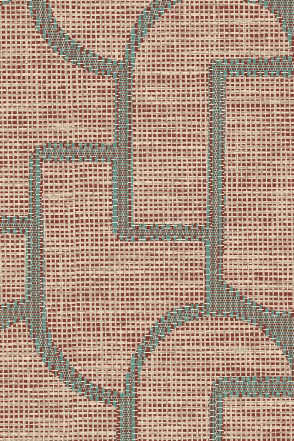 Arte Essentials totem Esparto iberico behang in kleur Terra Teal (18912) - Product close-up