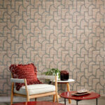 Arte Essentials totem Esparto iberico behang in kleur Terra Teal (18912) - Interieur impressie