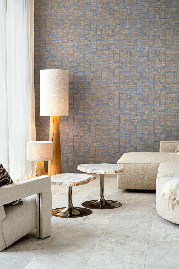 Arte Essentials totem Esparto iberico behang in kleur Nocturne (18915) - Interieur impressie