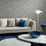 Arte Essentials totem Infinity behang in kleur Ash Blue (18930) - Interieur impressie