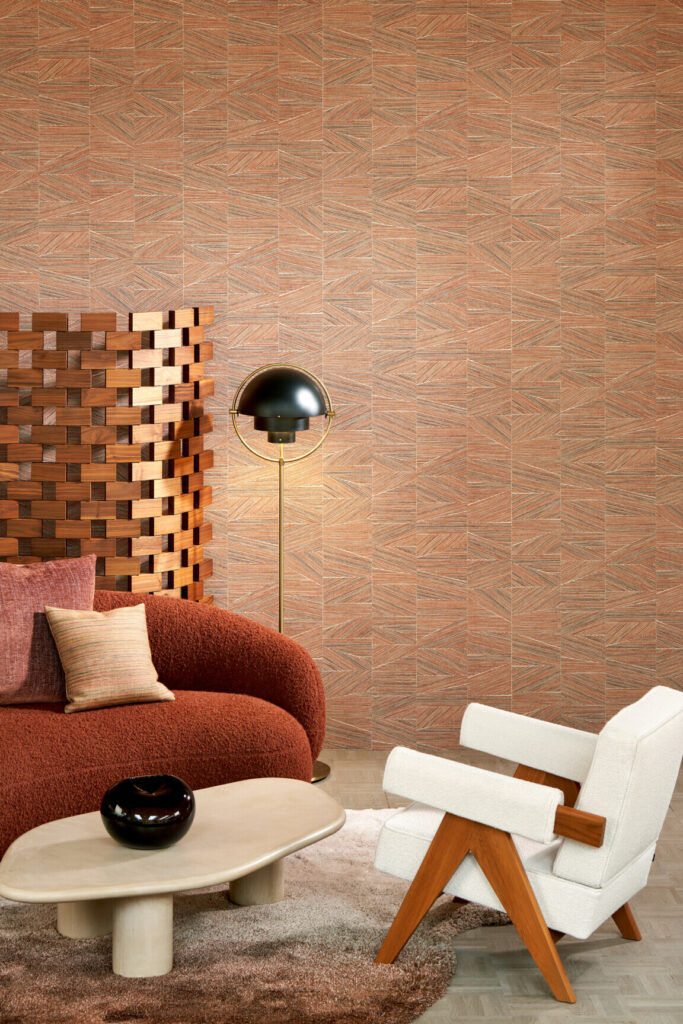 Arte Essentials totem Infinity behang in kleur Brick (18935) - Interieur impressie