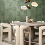 Arte Essentials totem Rabane behang in kleur Malachite (18920) - Interieur impressie