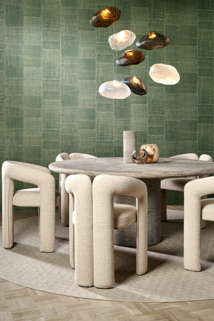 Arte Essentials totem Rabane behang in kleur Malachite (18920) - Interieur impressie