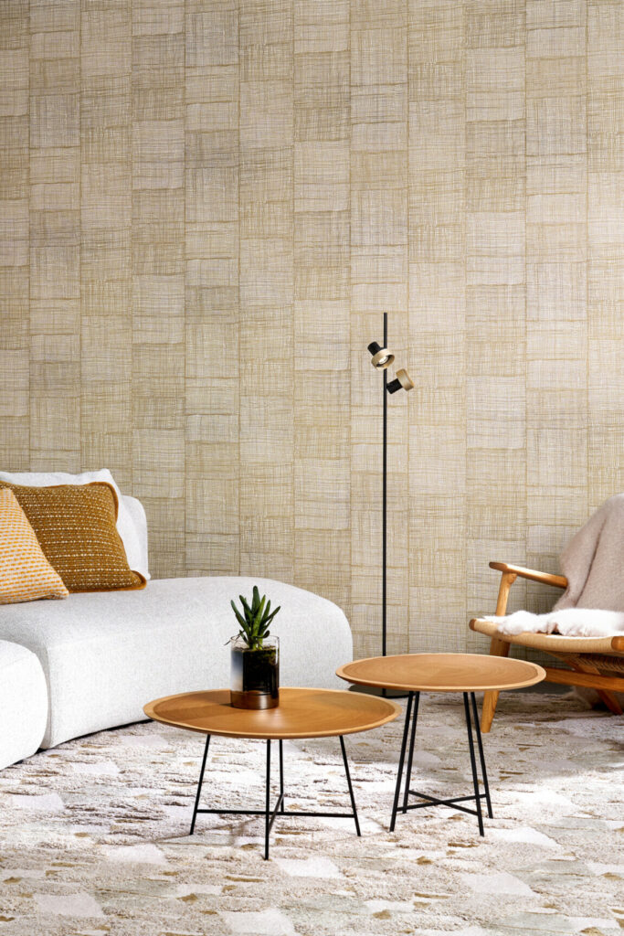 Arte Essentials totem Rabane behang in kleur Antique Gold (18922) - Interieur impressie