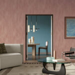 Arte Essentials washed linen Washed linen behang in kleur Mauve (59500) - Interieur impressie