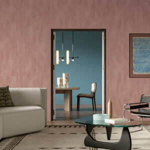 Arte Essentials washed linen Washed linen behang in kleur Mauve (59500) - Interieur impressie