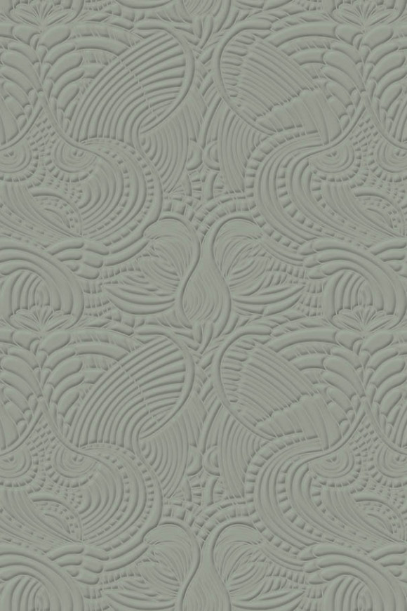 Moooi wallcovering extinct animals Dodo pavone behang in kleur Celadon (MO2096) - Product close-up