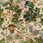 Moooi wallcovering extinct animals Menagerie of extinct animals behang in kleur Ivory (MO2072) - Product close-up