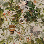 Moooi wallcovering extinct animals Menagerie of extinct animals behang in kleur Cloud (MO2073) - Product close-up