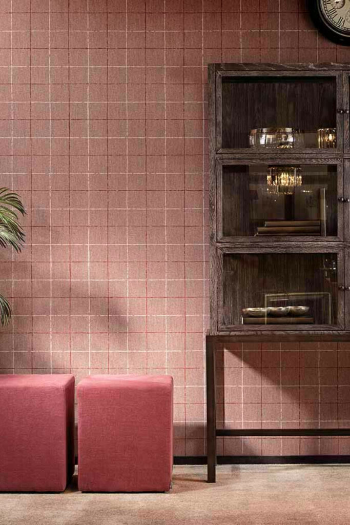 Flamant caractere Carreaux behang in kleur Moyen Age (12070) - Interieur impressie