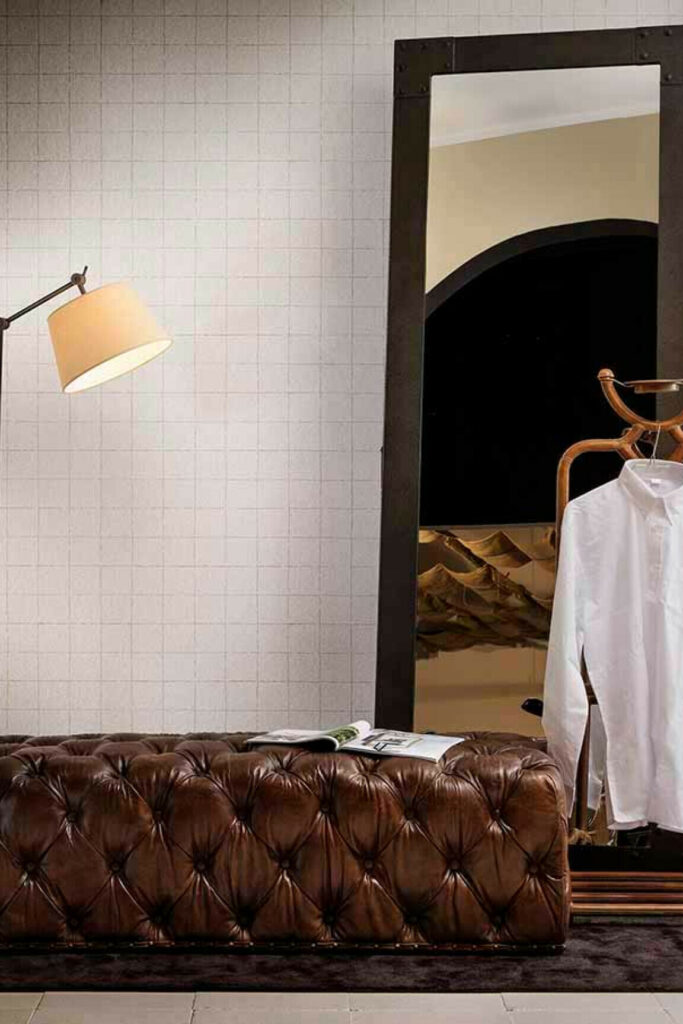 Flamant caractere Carreaux behang in kleur Fantôme (12071) - Interieur impressie