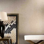 Flamant caractere Damier behang in kleur Bain de Boue (12062) - Interieur impressie