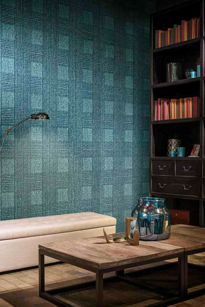 Flamant caractere Heritage behang in kleur Curaçao (12010) - Interieur impressie