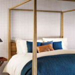 Flamant caractere Pied de poule behang in kleur Fantôme (12080) - Interieur impressie