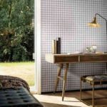 Flamant caractere Pied de poule behang in kleur Stone (12081) - Interieur impressie